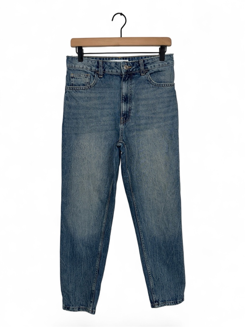 WJ422 {Mango} "Mom" High Rise Tapered Straight Leg Denim Jeans